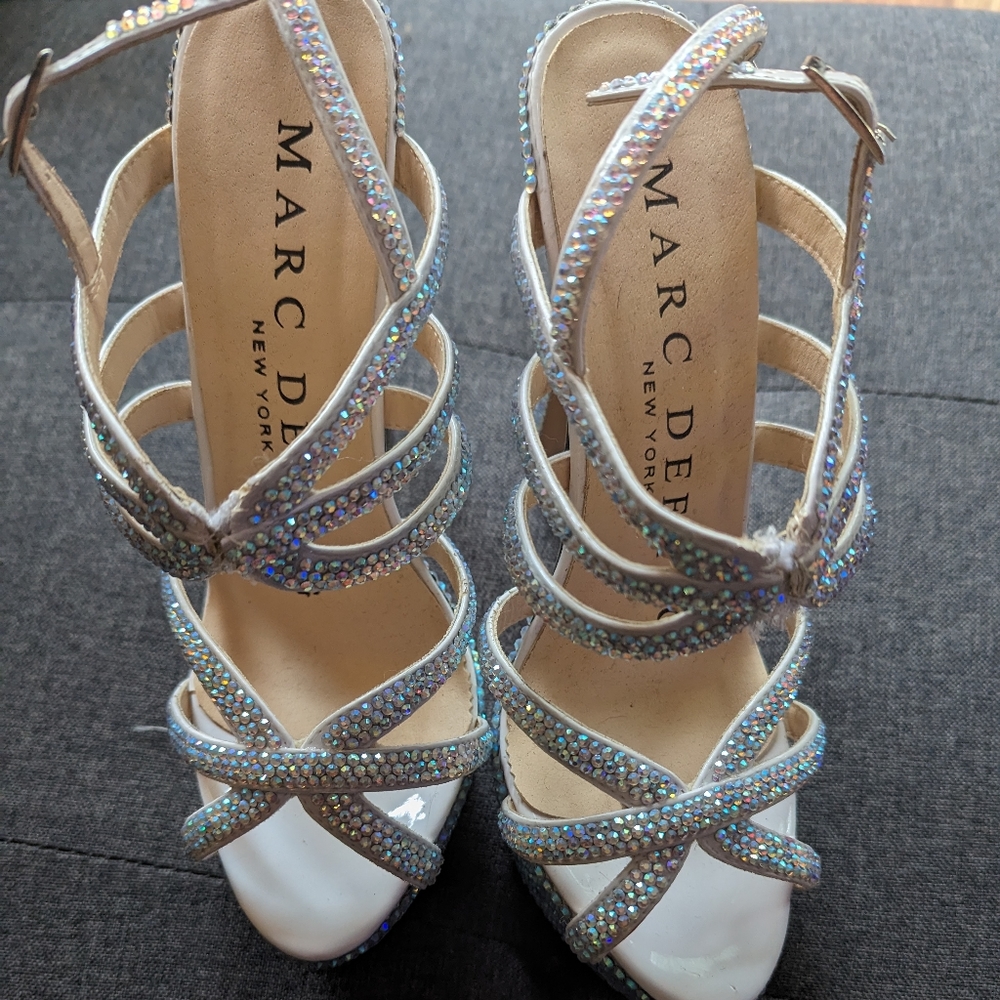 Marc Defang Crystal Platform Heels Size 8 - image 3
